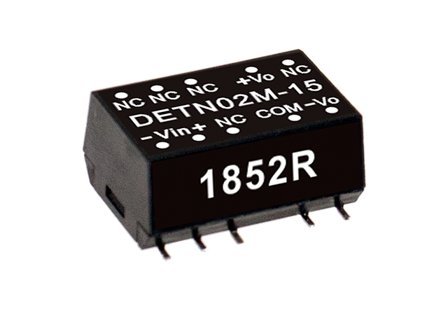 Conversor DC-DC SMD no regulado 2W DETN02 - 21.6 a 26.4VDC - ±15V