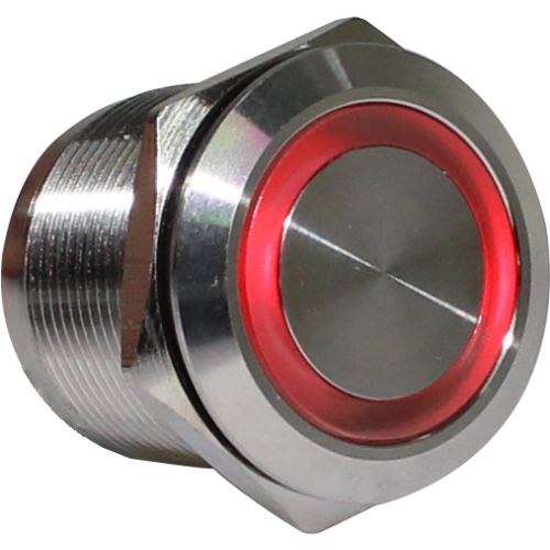 Pulsador antivandálico momentáneo iluminado Serie AVI - Ø 19mm - Blanco - Piloto LED 12VAC/DC