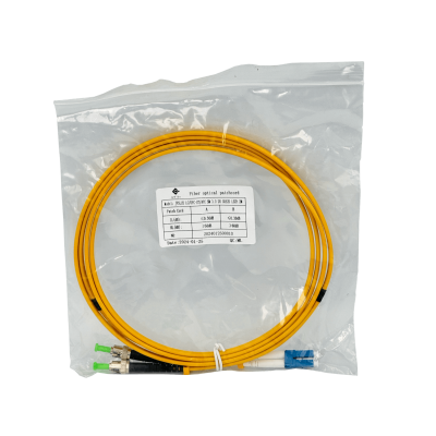 JFSLU2. Cable puente dúplex monomodo SM de fibra óptica 9/125um de 3mm, 2 metros, conectores LC/UPC-ST/APC