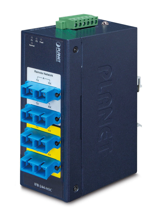 Switch de Derivación de Fibra Óptica Industrial de 2 Canales – Conector SC Multimodo