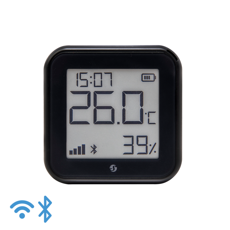 Sensor de Temperatura y Humedad con Display WiFi y Bluetooth - Negro