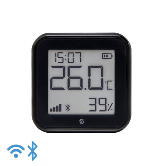 Sensor de Temperatura y Humedad con Display WiFi y Bluetooth - Marfíl