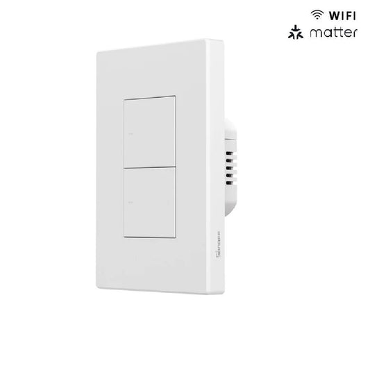 Conmutador Inteligente WiFi de Montaje Mural Sonoff SwitchMan M5 Acabado Blanco Doble Circuito Matter
