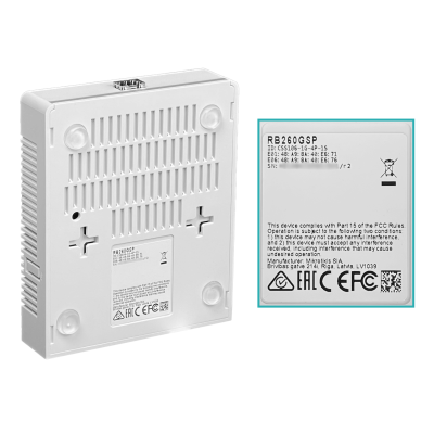 RB260GSP-LIQ. MIKROTIK DE SEGUNDA MANO 5-1000-(4-PoE/9-28VDC) 1-SFP SwOS VLAN Conmutador Administrable