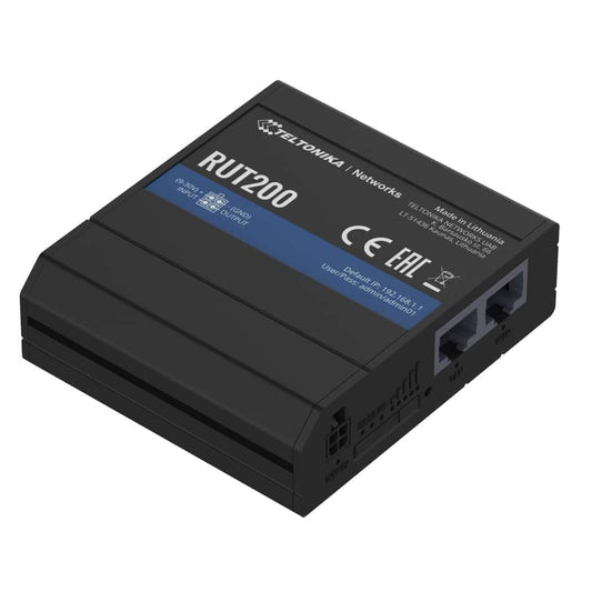 Enrutador de Datos Móvil Industrial 2G/3G/4G Categoría 4 Teltonika RUT200 con Conectividad WiFi