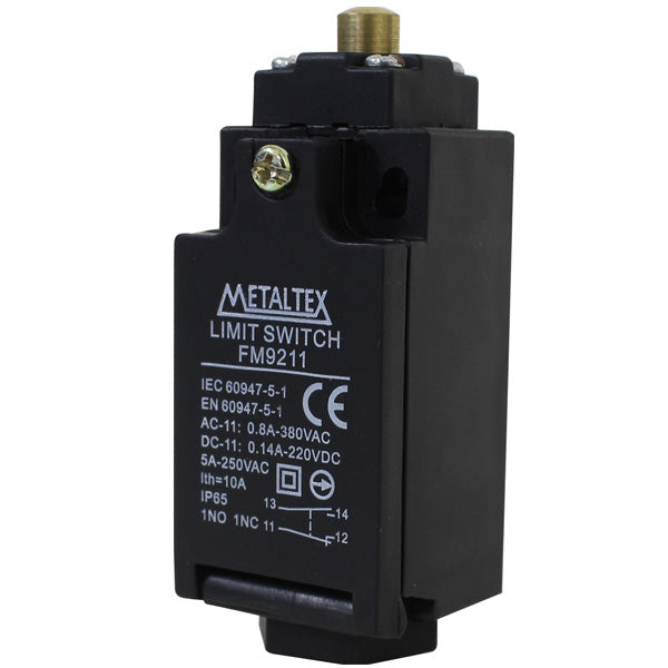 Fines de carrera plástico 5A/250VCA 1NA+1NC serie FM9 - Varilla de metal flexible