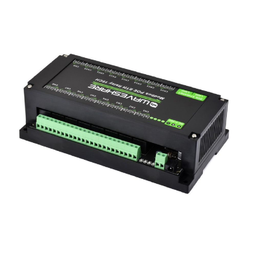 Tarjeta de Control de Relés 16 Puertos Ethernet Modbus TCP / RTU – Switch Industrial con Conectividad RJ45