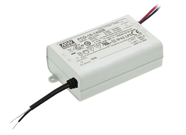 Driver LED plástico PFC 16W PCD-16 - 90 a 135VAC - 1050mA (comúnmente usado)