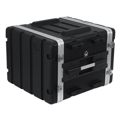 RK08X. 8U/42cm Profundidad-42cm Bastidor Portátil de Plástico con 2 Cubiertas para Uso Externo Negro