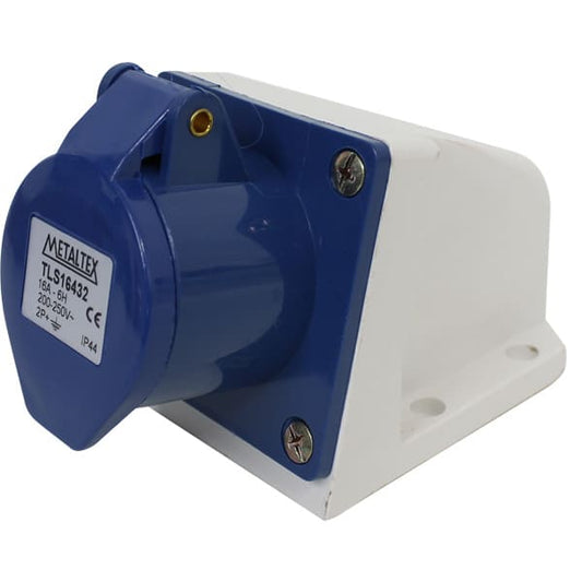 Enchufe industrial hembra sobrepuesto 220 a 250VAC 16 a 63A serie TLS - 63A - 2P+T - 6H