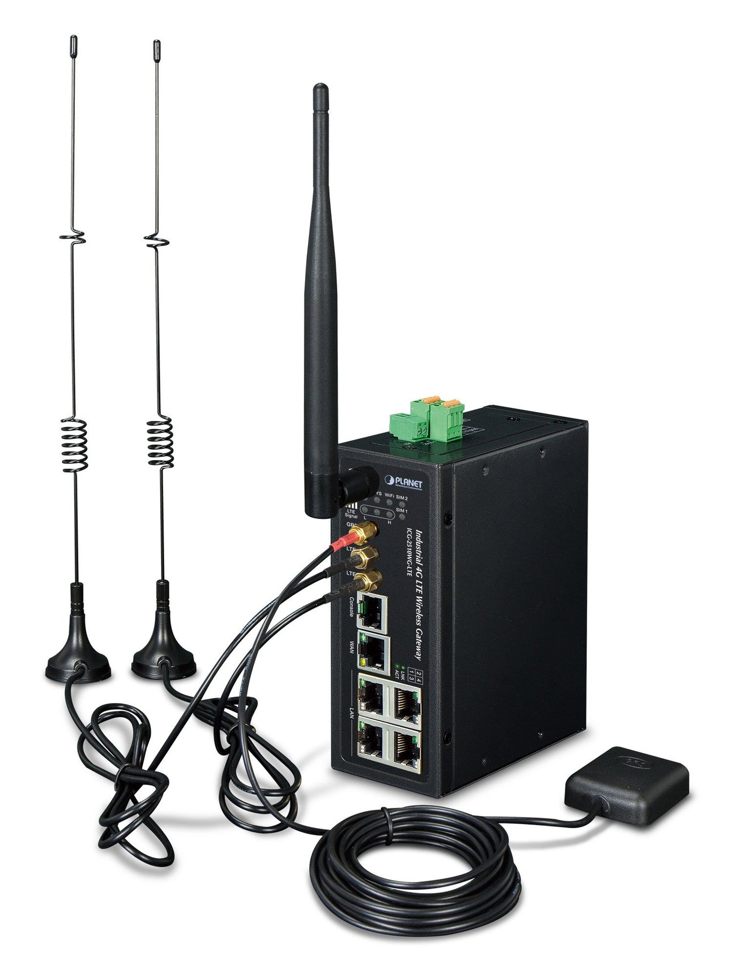 Puerta de Enlace Inalámbrica Celular Industrial 4G LTE con 5 Puertos 10/100/1000T (2 Ranuras para Tarjetas SIM de Módulo, 802.11ac, GPS, 1 RS232/RS485, DI/DO, -35~75 Grados C, Banda LTE B1/B3/B5 /B7/B8/B20)