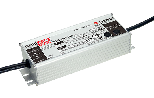 Driver LED carcasa metálica voltaje 40W HLG-40H - AB - Ajuste Potenciómetro (Io) + 3 en 1 - 42V