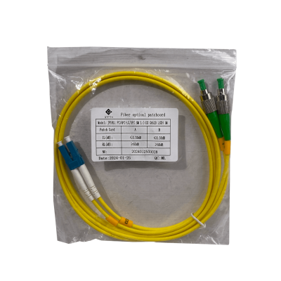 JFSHL1 Latiguillo de fibra óptica monomodo dúplex 1 metro FC/APC a LC/UPC 9/125µm 3mm