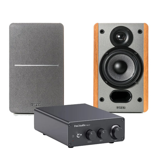 Sistema de Audio Compuesto por Amplificador de Potencia Fosi Audio TB10D + Altavoces Pasivos de Alta Fidelidad Edifier P12 20W