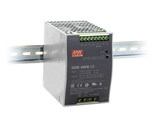 Conversor DC-DC riel DIN 480W DDR-480 - 33.6 a 67.2VDC - 24V