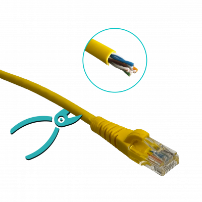CPM-30L LINKMADE 3 METROS CAT5E AMARILLO LSZH LATIGUILLO DE RED MOLDEADO MULTIHILO