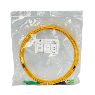 JFSBU2. Latiguillo dúplex de fibra óptica monomodo SM de 2 m con conectores LC/APC a ST/APC, núcleo de 9/125 µm y cubierta de 3 mm