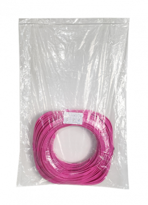 JF4CC100. Cable puente de fibra óptica multimodo OM4 dúplex SC a SC de 100 metros, cubierta LSZH, núcleo de 50/125 µm y diámetro de 3 mm.