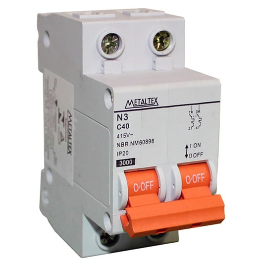 Interruptor automático 2 polos 3kA curva C serie N3 - 10A