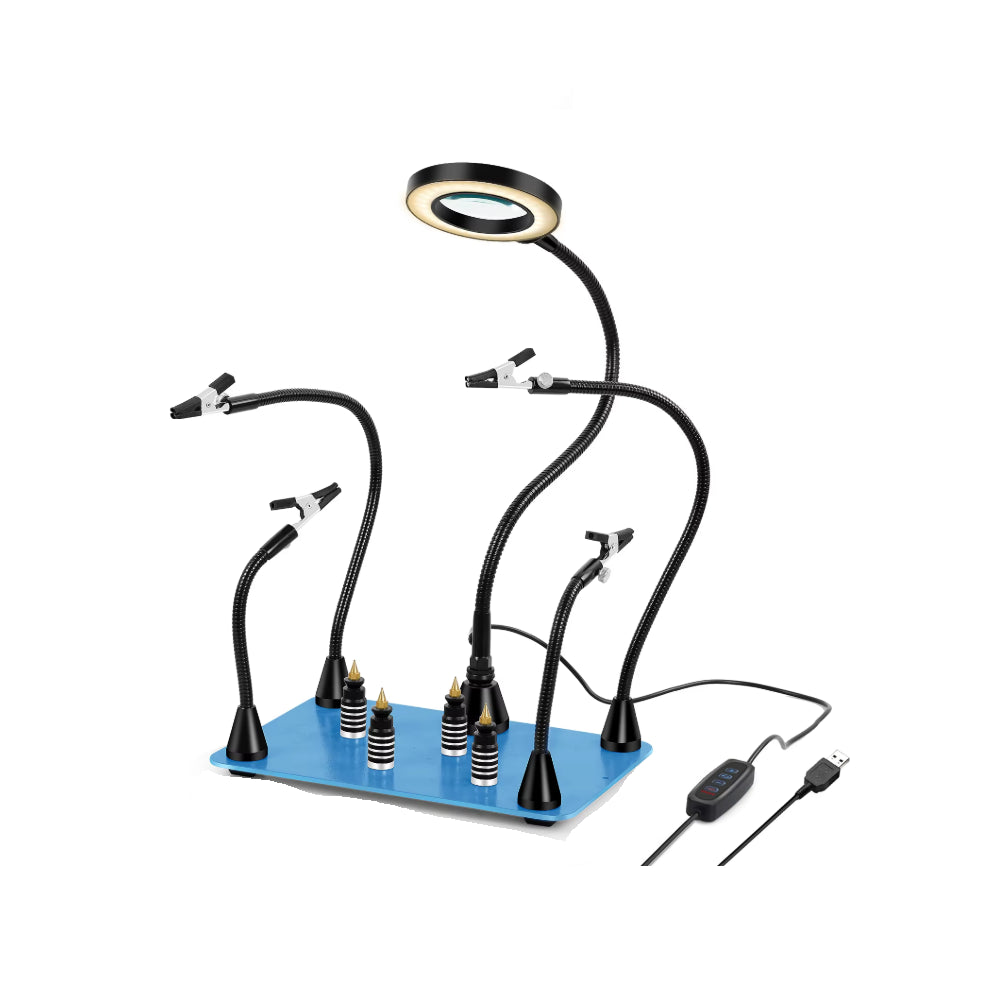 Dispositivo Asistente Triple con Imanes Integrados y Lente Amplificadora LED 3X