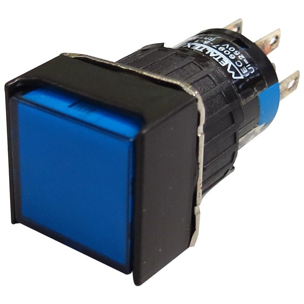 Luz piloto cuadrado plástico 16mm Serie P16 - Rojo - Piloto LED 24VAC/DC