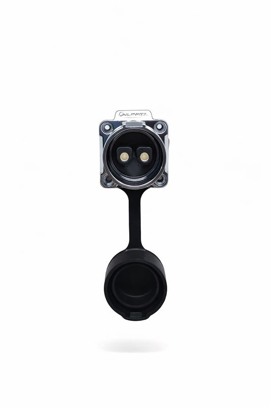 Conector Circular LP-28 Hembra 2 Pines Panel Metálico con Bloqueo y Tornillo