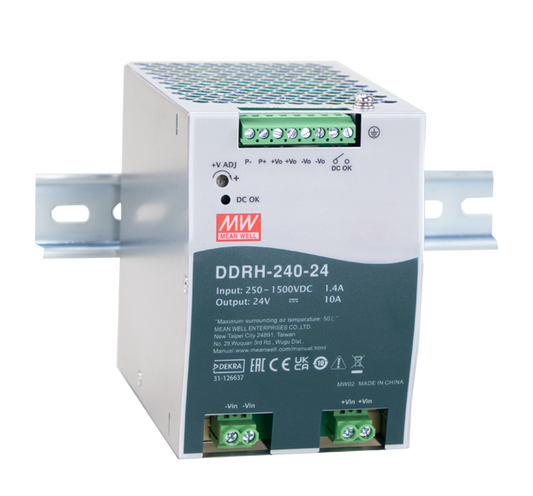 Conversor DC-DC entrada 250 a 1500VDC 240W DDRH-240 - 48V