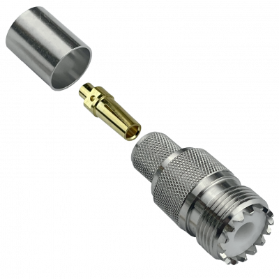 UH4C Conector UHF Hembra para Cable LMR400 Engastable CA400 RG8 PL-259 PL259