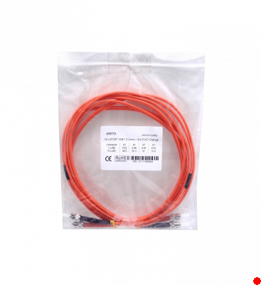 JFMTT3. 3 metros ST-ST OM1 Multimodo MM Dúplex Cable puente de fibra 62.5/125um LSZH