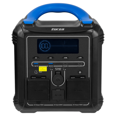 FPP-550WH. FORZA 700W Acumulador Portátil Litio-LMFP 551Wh con Inversor de Onda Sinusoidal Pura y Controlador MPPT