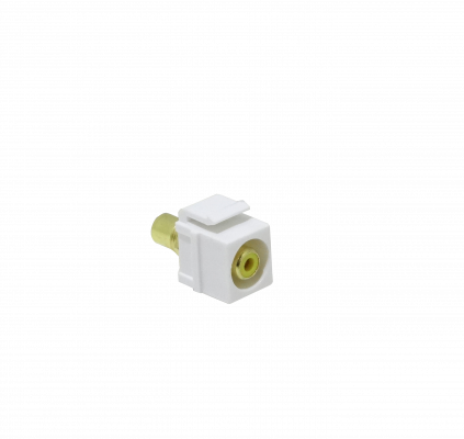 KRCML conector Keystone hembra-hembra RCA amarillo, configuración H-H, color blanco