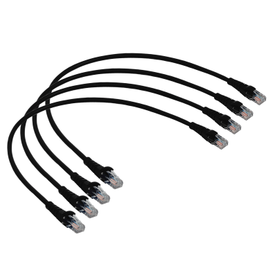CPN-05-4. LINKMADE 4 UNIDADES 50CM CAT5E NEGRO LSZH CABLE PATCH MOLDEADO MULTIHILO