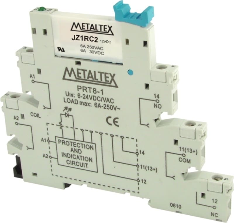 Interfaz de relé riel DIN 6.2mm contacto normal AgNi serie PRZ-1R - 12VDC