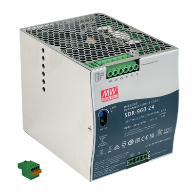SDR-960-24. MEANWELL 24VDC 960W 40A Regulable Ancho-110mm Riel-DIN Fuente-Alimentación