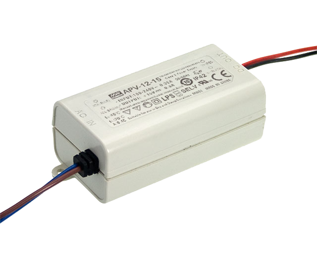 Driver LED plástico voltaje 12W APV-12 - 15V