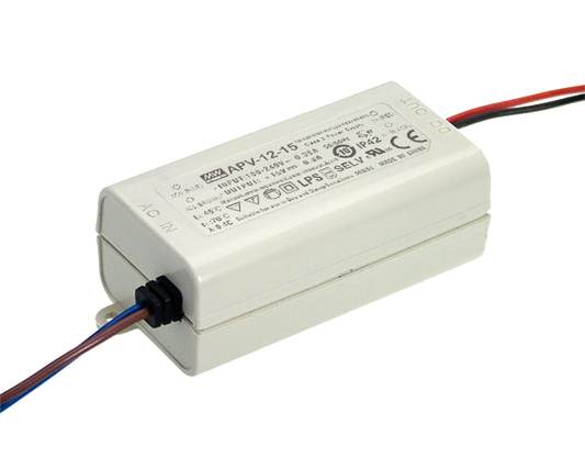 Driver LED plástico voltaje 12W APV-12 - 24V