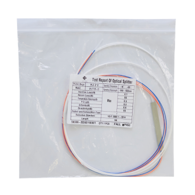 DIVE-02. Derivador óptico XPON/XGPON 2x2 sin conectores, de 1 metro, que requiere fusión, compatible con fibra G657A1.
