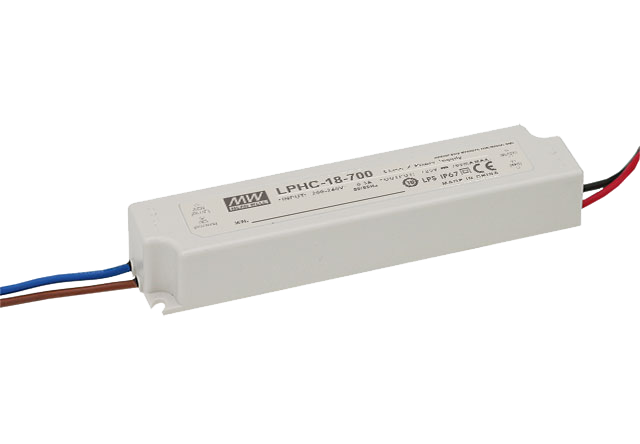 Driver LED plástico corriente 18W LPHC-18 - 700mA (comúnmente usado)