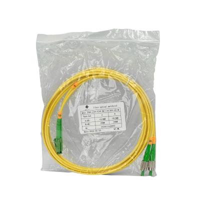 JFSBH3. Cable de interconexión de fibra óptica monomodo dúplex LC/APC a FC/APC de 3 metros, núcleo de 9/125 µm.