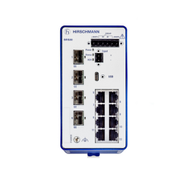 Managed Industrial Switch for DIN Rail, fanless design Fast Ethernet, Gigabit uplink type, 12 ports in total