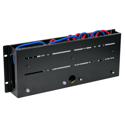 PD-AC100. Conmutador de transferencia manual monofásico de 100 A con 4 salidas y 1 toma Schuko para rack de 4U