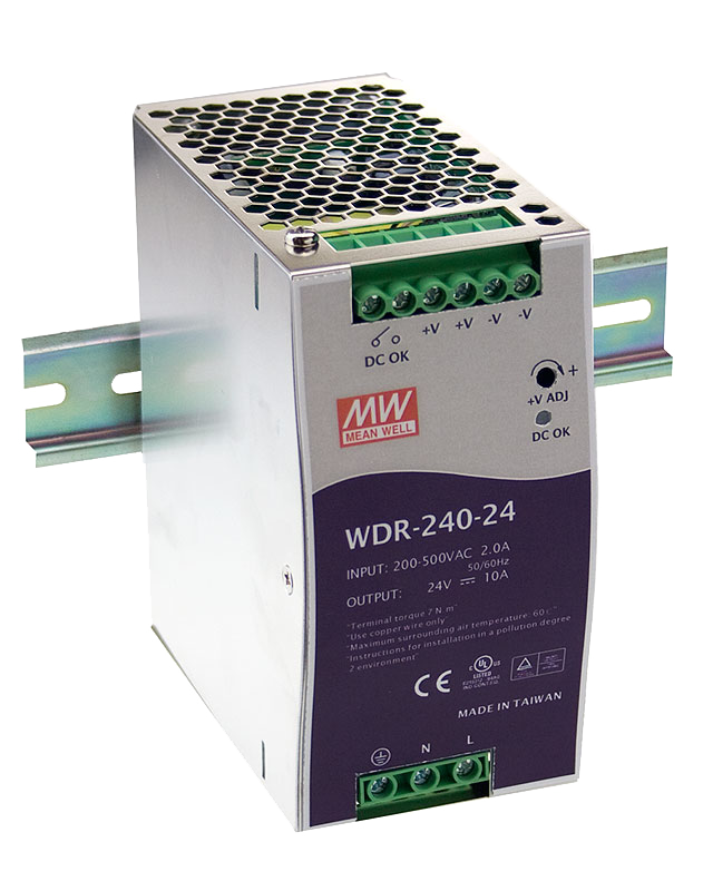 Fuente de poder Riel DIN Bifásica 240W WDR-240 - 48V