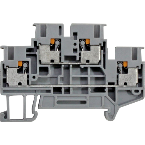 Bornera riel din 2.5mm² 24A libre mantenimiento Push-in BP2 - 4 vías - Gris