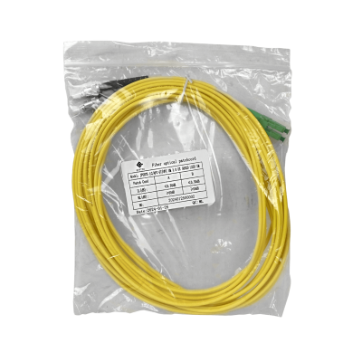 JFSBT5. Cable Pigtail de Fibra Óptica Monomodo SM Dúplex LC/APC a ST/UPC de 5 metros, 3.0 mm, 9/125 µm