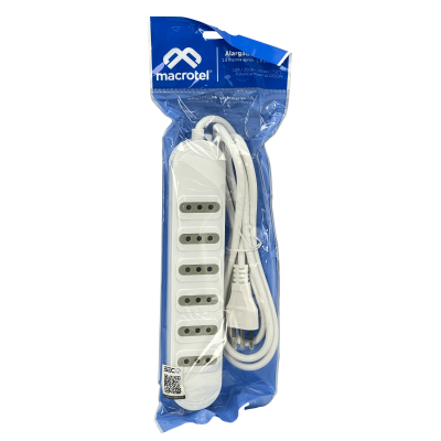 ELG-16 MACROTEL Alargador Chileno 1,5m Blanco 6 Tomas ME-206W1