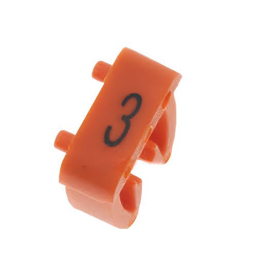 Conjunto de 10 Etiquetas Identificadoras de Conducto Tipo 3 Color Naranja Rango 4 a 6mm² – Onka