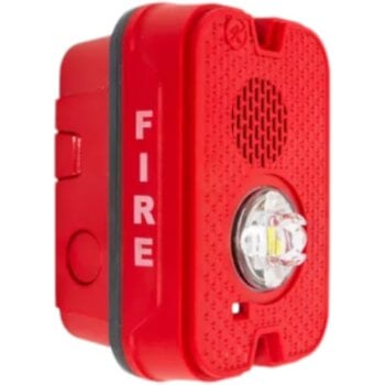 Sirena exterior con luz estroboscópica LED, 24V, 2 hilos, montaje en muro