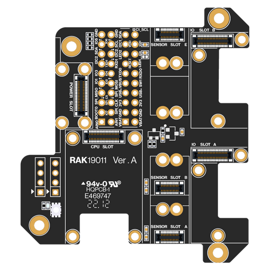 WisBlock Base con Power Slot (placa base + módulo de alimentación) - RAK19009 Mini Base Board con Power Slot - RAK19014 USB Batería