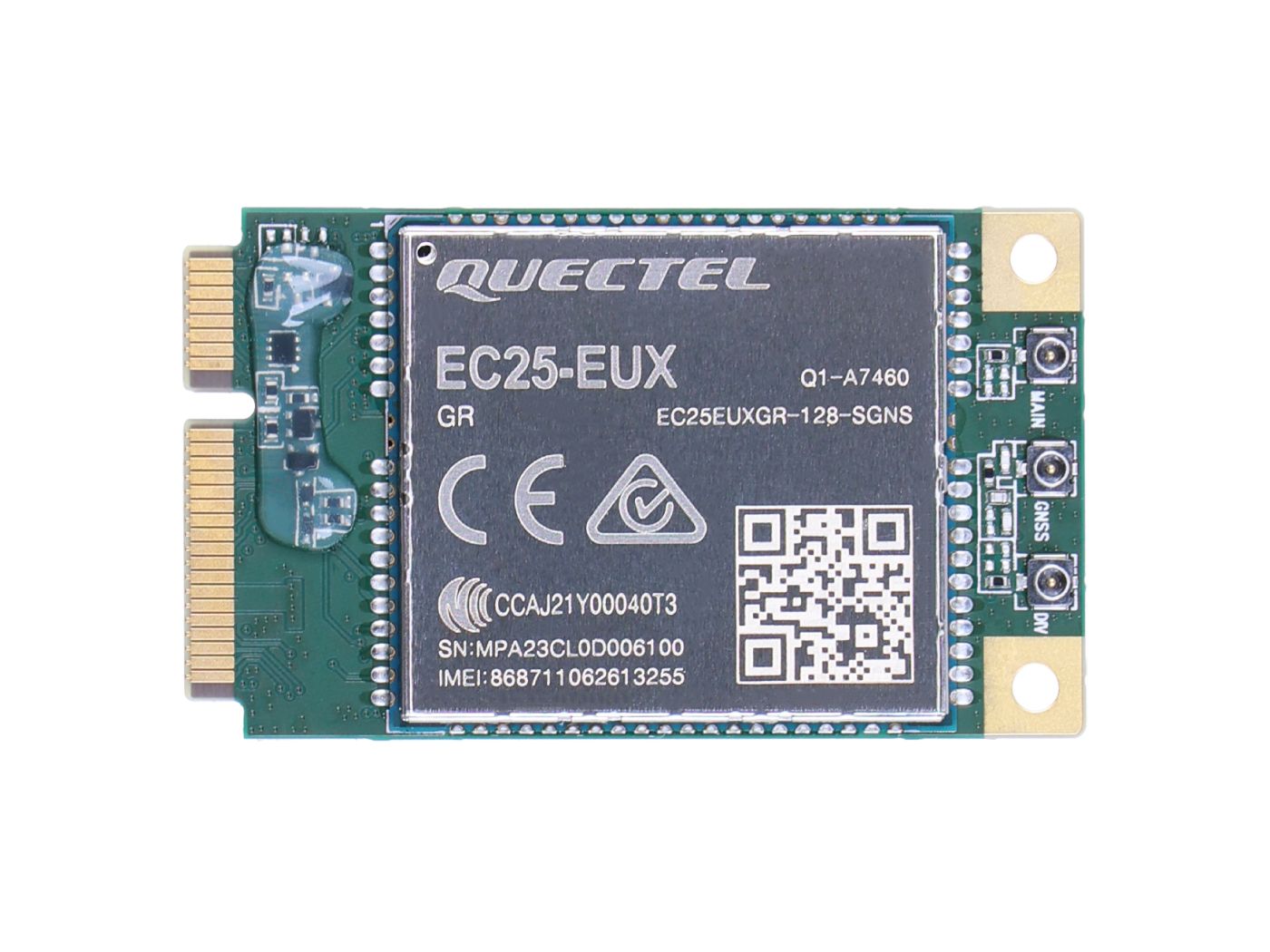 Módulo LTE Cat 4 EC25-EUX mini-PCIe - 2G/3G/4G con GNSS integrado