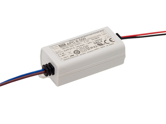 Driver LED plástico corriente 8W APC-8 - 500mA (comúnmente usado)